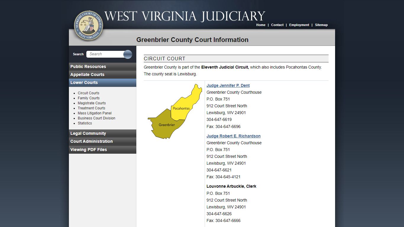 Greenbrier County Court Information- West Virginia Judiciary - courtswv.gov