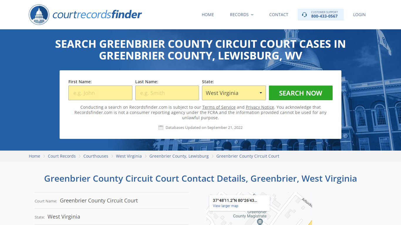 Greenbrier County Circuit Court Case Search - RecordsFinder